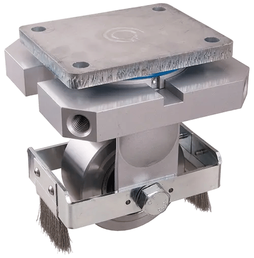 swivel castors without outreach, with brushes