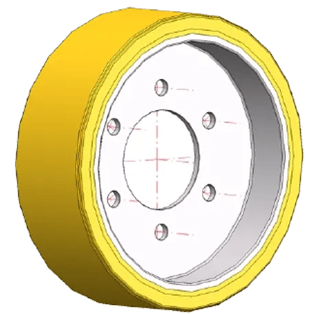 individually coated driving wheels