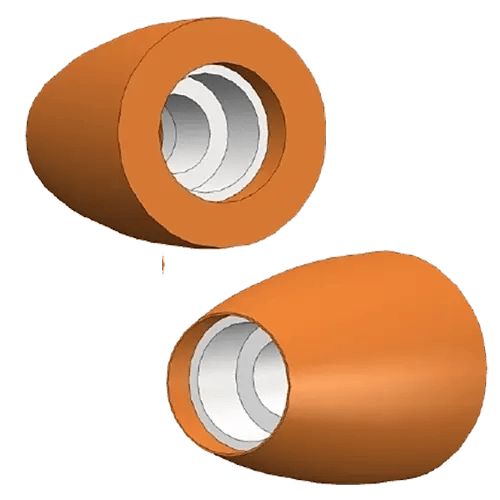 conical and round coating